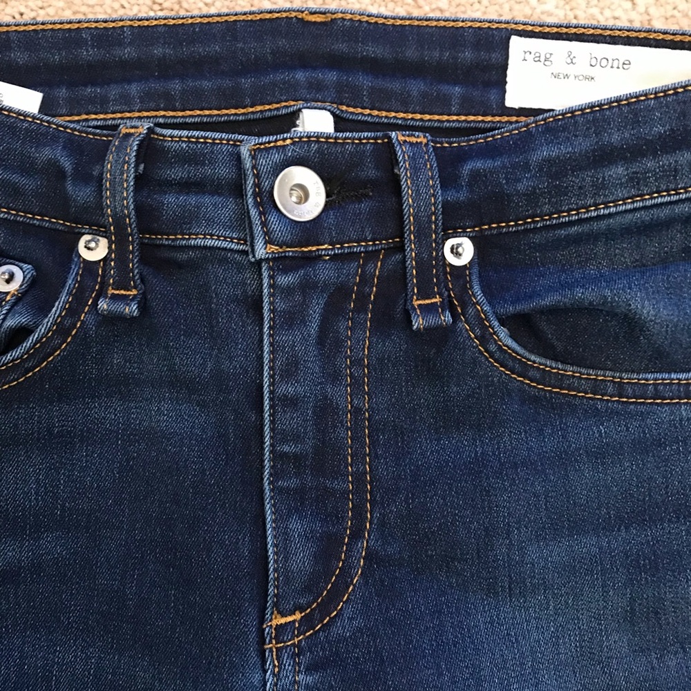 Rag and Bone Cate Mid Rise Skinny Jeans Womens Waist 24 Size 0 Dark Wash Blue - Picture 8 of 16
